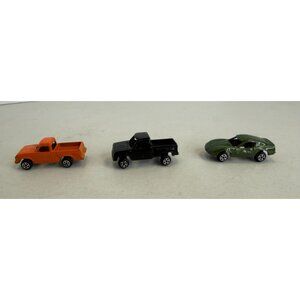 Vintage Tootsie Toy Cars Trucks Diecast Lot 3 Black Chevy Pickup Green Corvette